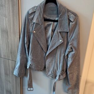 Blank NYC Women's Suede Gray Leather Jacket